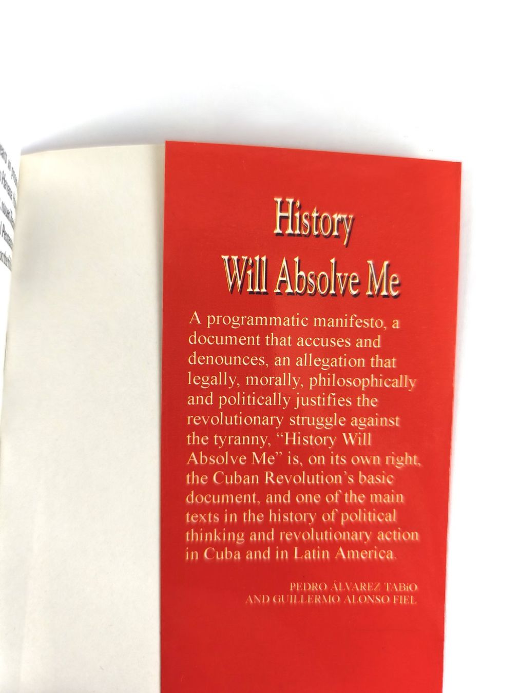 Libri: BUCH History will absolve me – Usato da Schaffhausen venduto da Restwert_SH 3