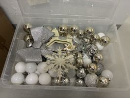 Weihnachtsdeko Set – Silber & Weiß