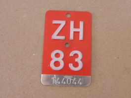 Velonummer Velo Rad ZH 1983 Zürich 83 Nummer Geschenk Bike