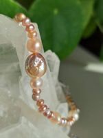 ✨ Süsswasserperlen-Armband Rosa Flieder Zirkonia
