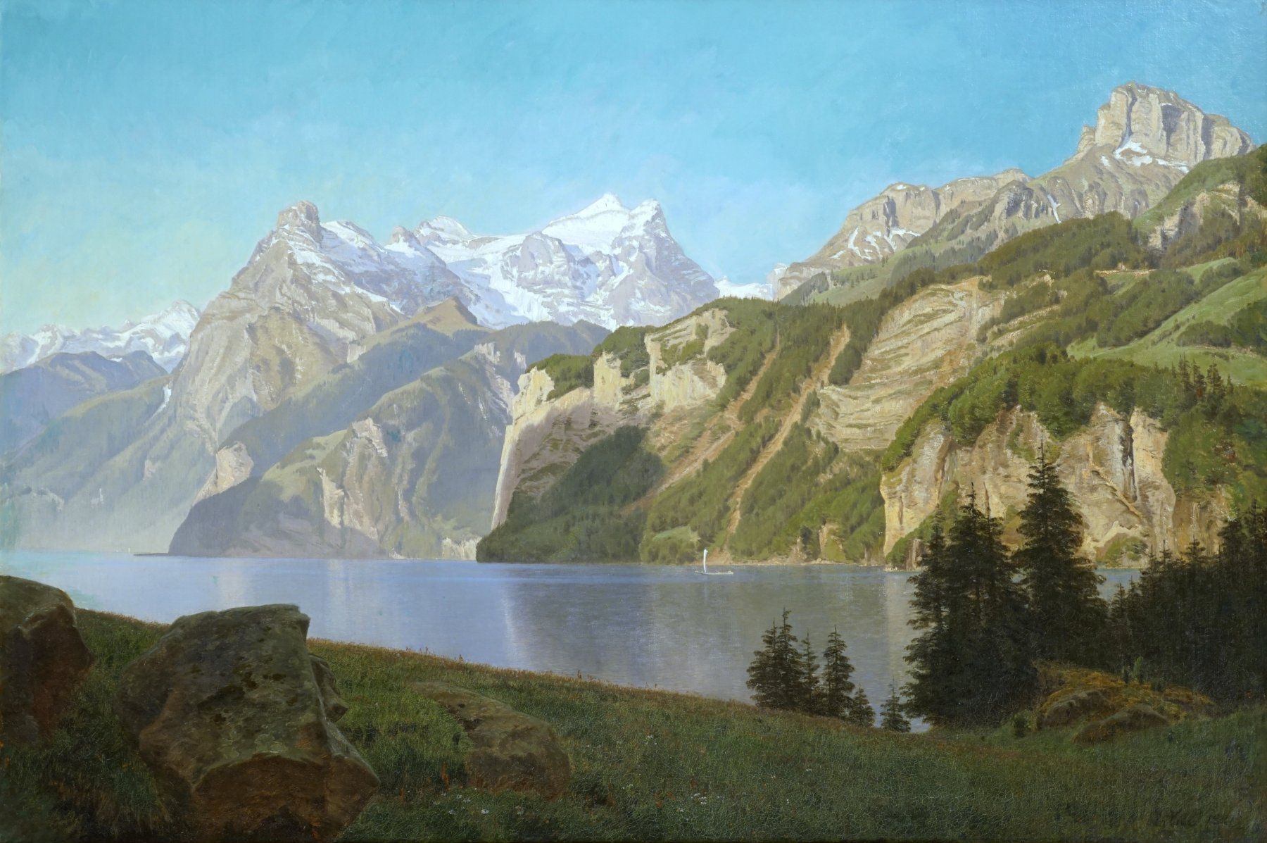 Gemälde: Janus La Cour 1881: Vierwaldstättersee – Gebraucht aus Meilen von Anonymous3 1