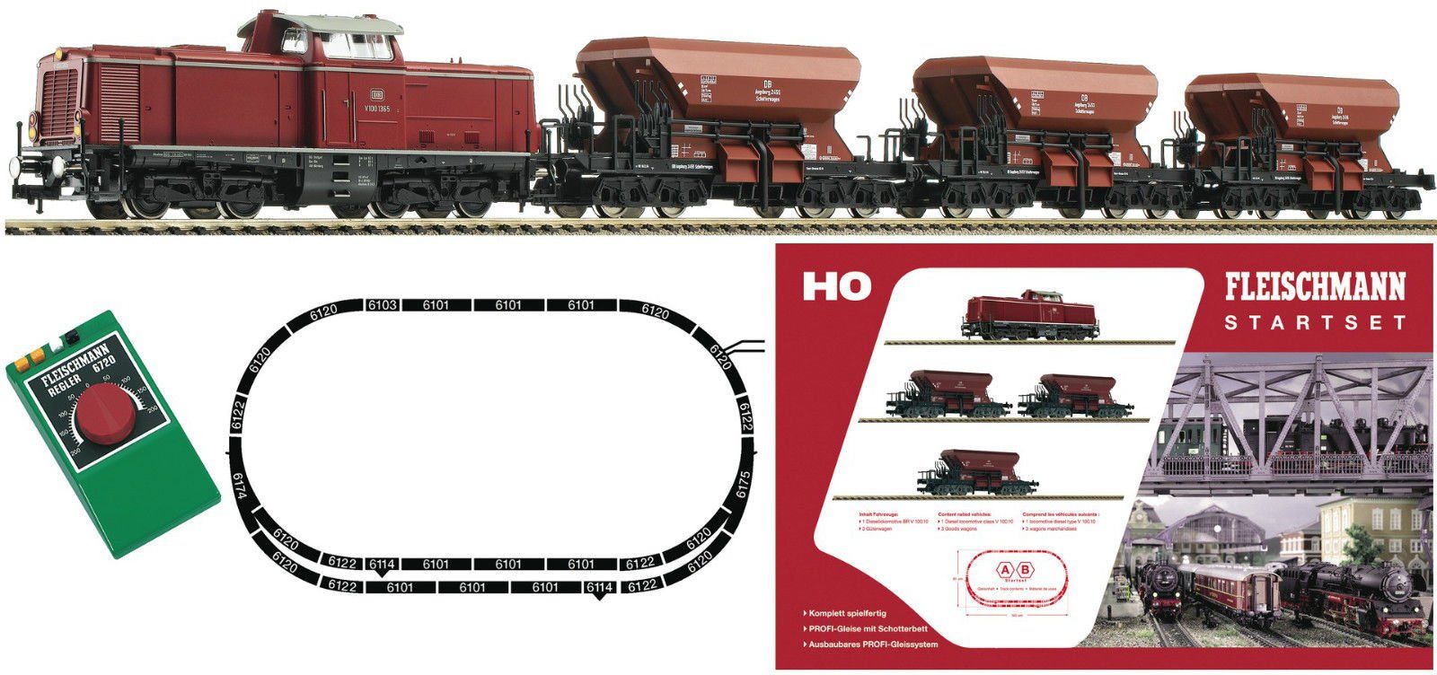 Fleischmann Modellini di ferrovie: Fleischmann 631102 - Startset des Jahres 2011 H0/DC/DSS – Nuovo e nell'imballaggio originale da Rotkreuz venduto da MOBAHN-1zu87 6