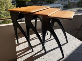 Teak-/Nussbaum Bestelltische / Nesting Tables, Cesare Lacca