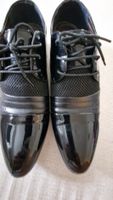 Sehr glänzende schwarze Lederschuhe, Größe:45 Günstig Kaufen