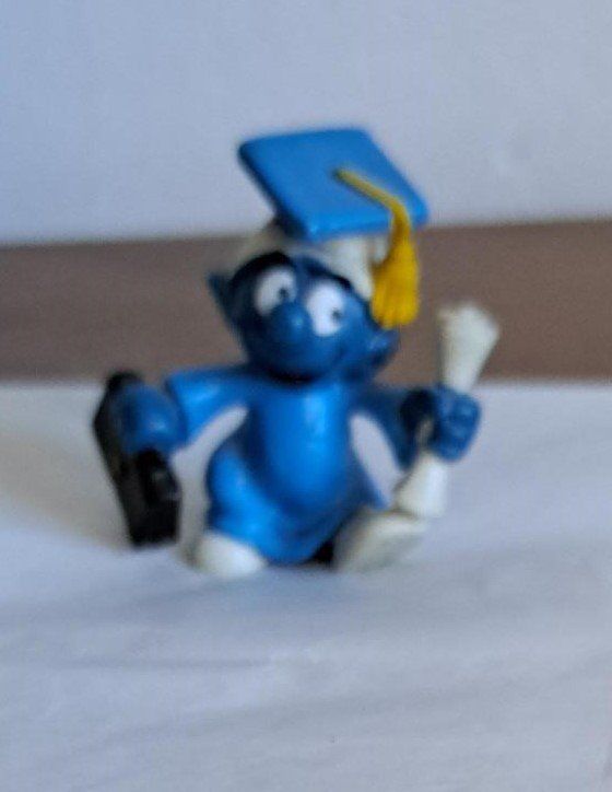 Schleich Statuette: Schlumpf Figur - Absolvent - 1980 Peyo, Schleich – Usato da Basel venduto da Patiscat