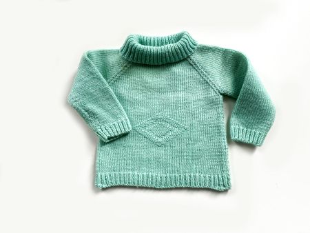Babypullover handgestrickt VINTAGE 1980s 3-6 M pastelltürkis