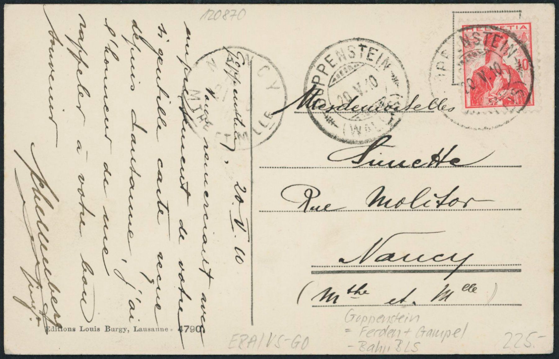 Cartoline postali: VS Goppenstein - Lötschberg Tunnel - Bahn BLS – Usato da Schindellegi venduto da leecollect 1