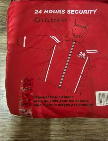 Neue rote Kinder Regenjacke, Gr. M (7-9 Jahre), Top Qualitae