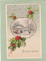 Kitsch Landschaft Stechlaub Bonne Année 1913