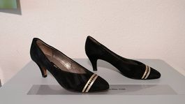 Festlicher, schwarzer Wildleder-Pumps