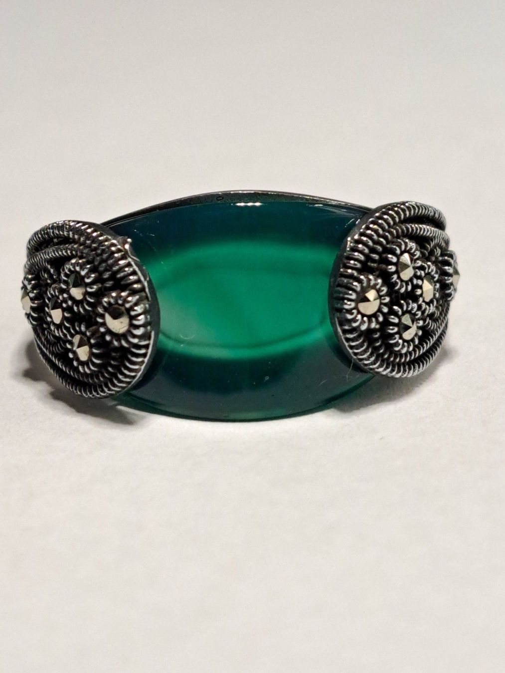 Ringe: 0034 - Bague en argent, Agate vert, taille 63 – Neu und originalverpackt aus Neuchâtel von NIDAVELIR