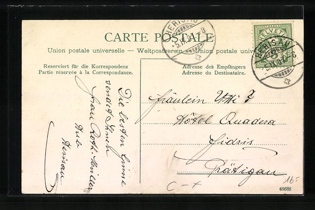Ansichtskarten: AK Herisau, Strassenpartie im Ort, 1907 – Gebraucht aus Berlin von bartko-reher 1