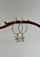 Creolen Silber - hypoallergen - Schneeflocke - handmade
