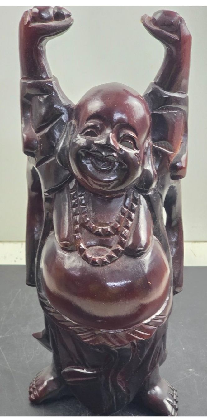 Statuette: Hotai oder Budai Holzfigur - Lachender Buddha – Usato da Flums venduto da Flumsantik 1