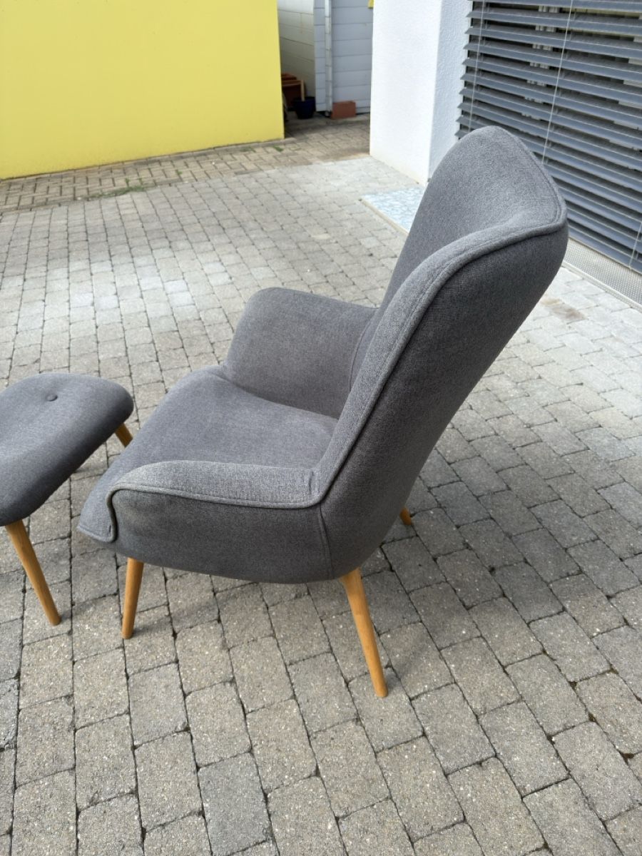 Jysk Sessel: Grauer SKALBORG Sessel/Fusshocker  – Gebraucht aus Sarmenstorf von Nathaliie_21 4