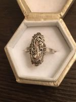 Art Deco Ring Silber Markasiten Gr 53,5 - zart und filigran