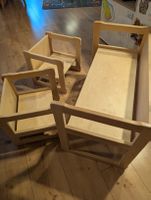 Montessori Kindermöbel Set Holz Tisch mit zwei Stühlen 