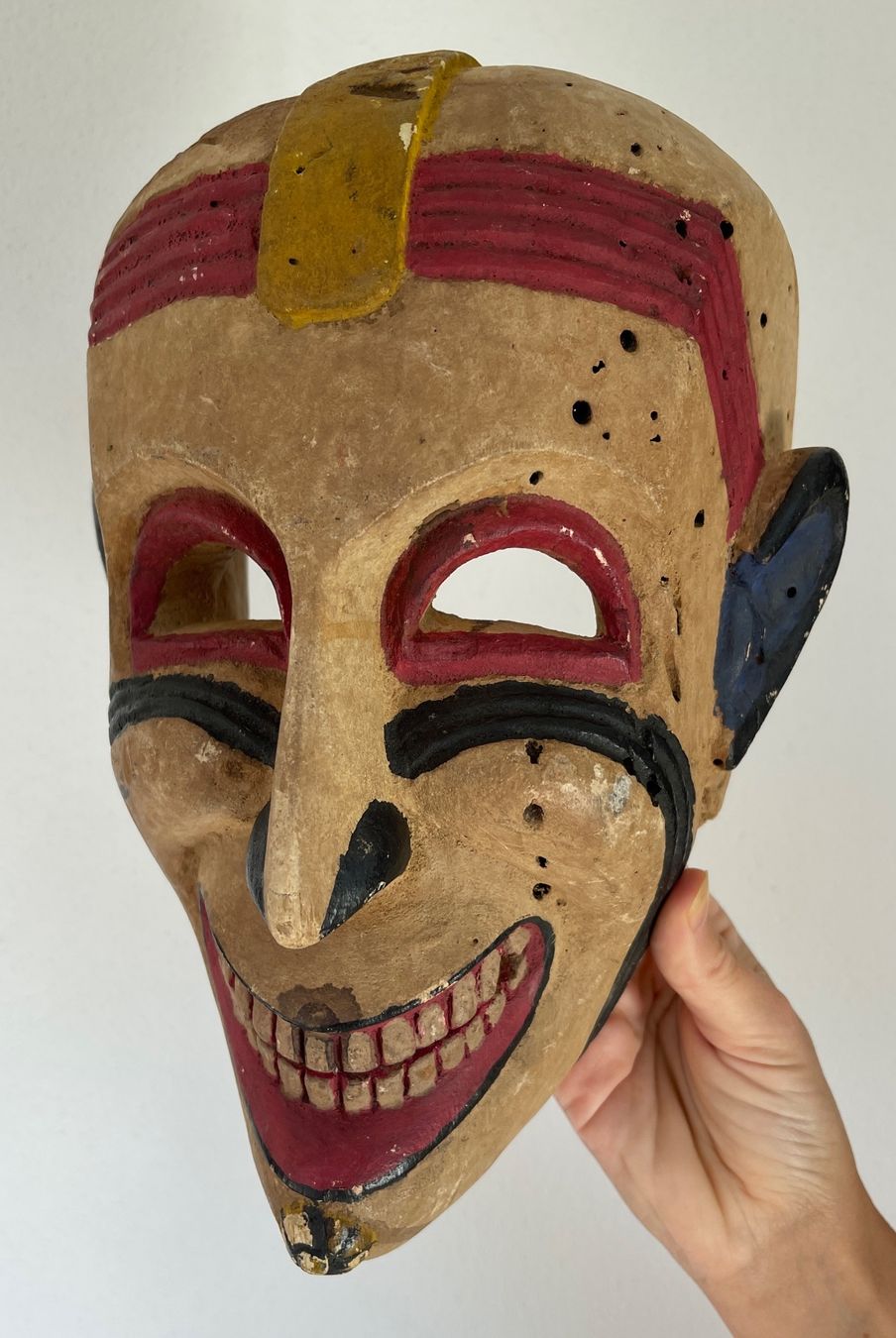 Skulpturen & Statuen: seltene alte Holz Maske Herkunft unbekannt 29 cm – Gebraucht aus Rüthi (Rheintal) von Kunsthaus777 5
