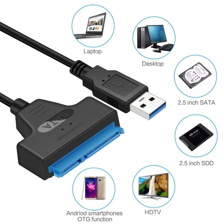 Cavi: SATA-zu-USB 3.0-Kabeladapter 2,5-Zoll-SS – Nuovo e nell'imballaggio originale da Aesch BL venduto da Elektronik_Laden 6