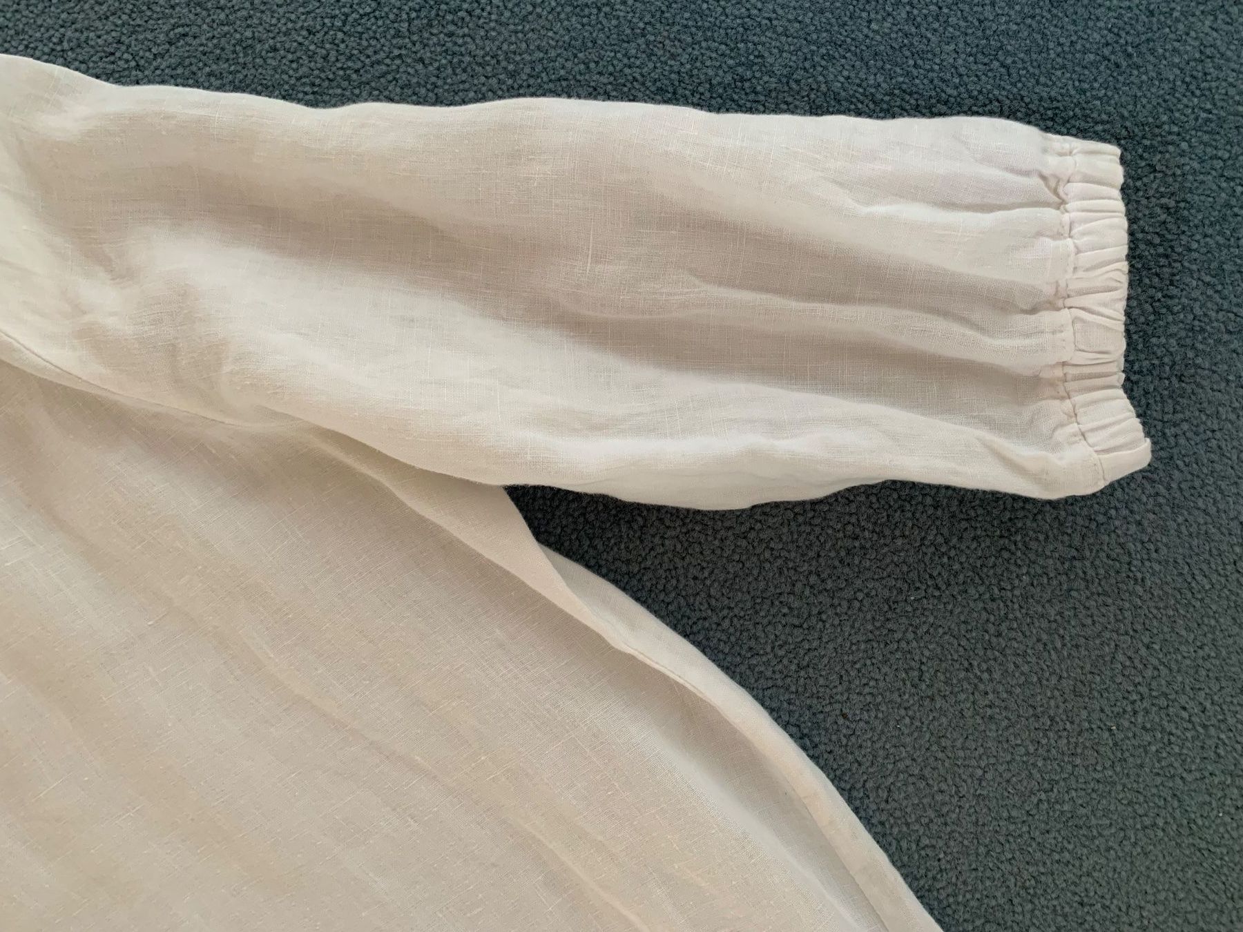 Vestiti: weites Tunika-Leinenkleid, weiss, Gr. 38 – Usato da Wiesendangen venduto da Babalegi 3