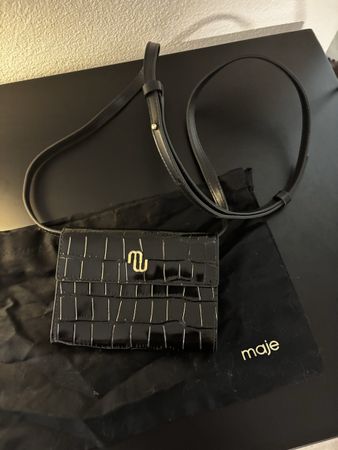 Maje Paris Mini Bag, schwarz Kroko Optik, neuwertig!