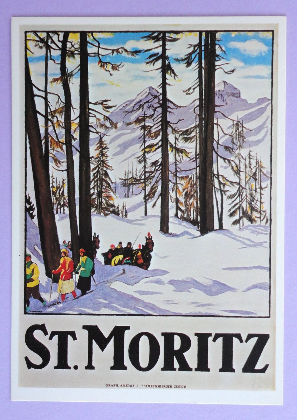 Cartoline postali: Plakat St. Moritz – Usato da Fétigny venduto da Billy2miny
