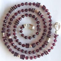 Zierliche Granat-Halskette Wickelarmband Unikat Silber