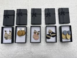 Lot de 5 paires de boucles d'oreilles fantaisie neuves