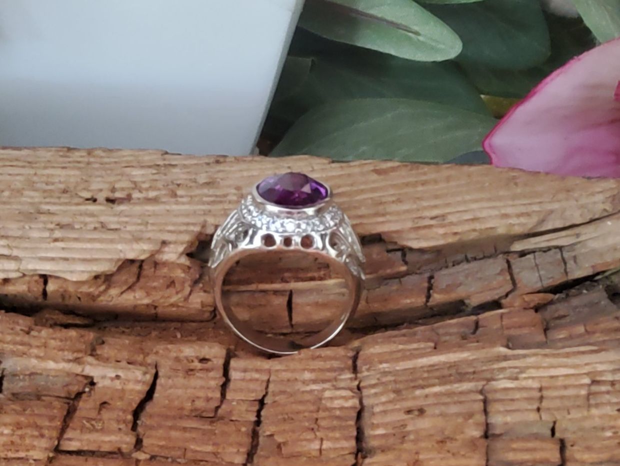 Ringe: Edler Silber Ring mit Amethyst 6ct in SS Gr.54 – Neu (gemäss Beschreibung) aus Luzern von S.Kern01 3