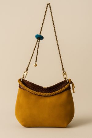 Sac à main jaune MiniVal cuir tressé bon état