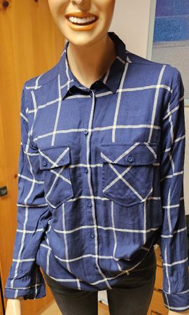 Hemd/ Bluse kariert blau Grösse 36 wie neu