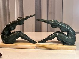 Serre livres Art-Déco, paire parfaite! Rare