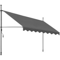 Klemmmarkise 400x180cm schwarzgrau