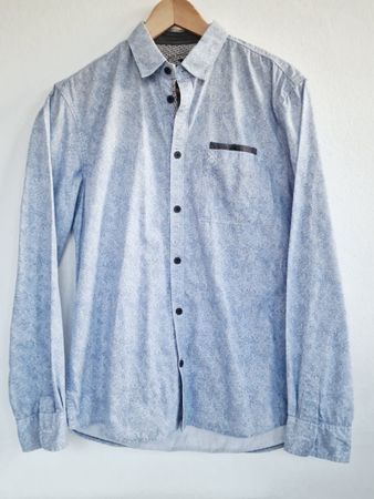 Herren Hemd Tom Tailor Gr. M Blau gemustert 100% Baumwolle