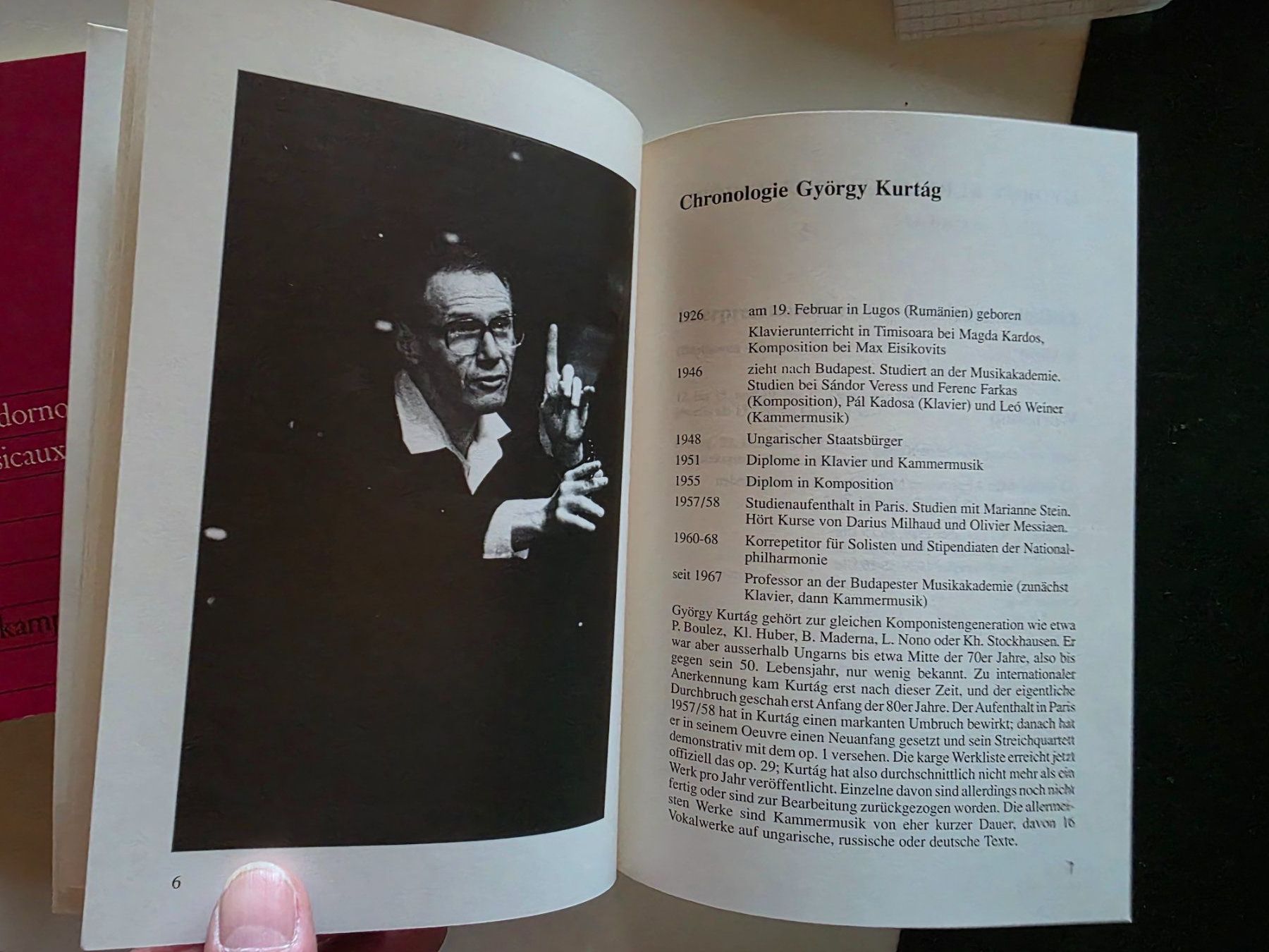 Libri: György Kurtag - Konservatorium Bern 1989 Programm Heft – Usato da Walterswil BE venduto da Lonitti 2