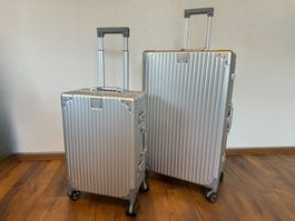 2 teiliges Aluminium Koffer BUNDLE SET gateBAG in SILBER NEU