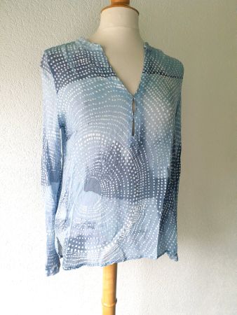 NILE TUNIKA XS HELLBLAU WEISS  BLUSE LEICHT LÄSSIG TOP