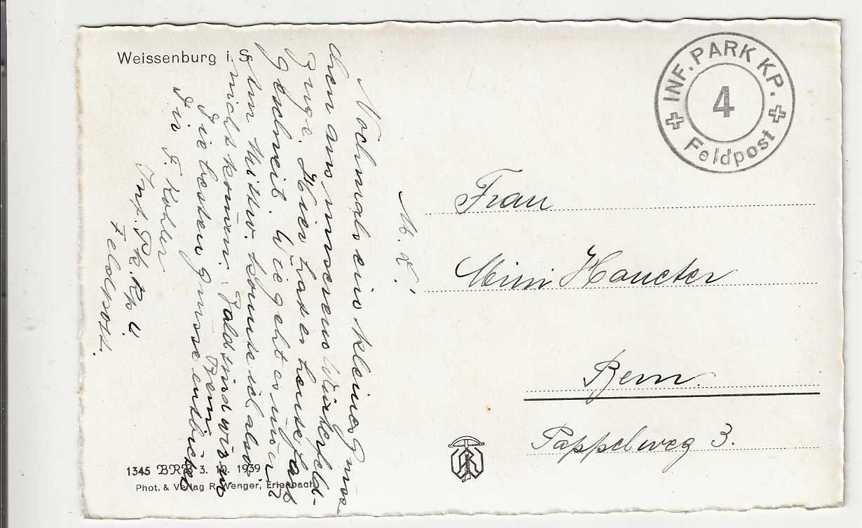 Ansichtskarten: Weissenburg, ca 1940-50-er – Gebraucht aus Spiez von Niesen20 1