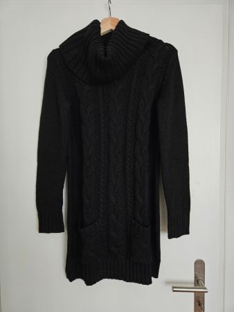 Strickpulli schwarz mit Rollkragen
