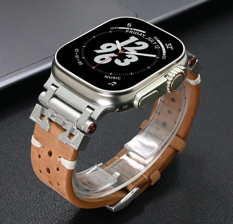 Apple Armbänder & -reifen: Band atmungsaktivem Leder für Apple Watch 9 10 11 und Ultra – Neu und originalverpackt aus Lausanne von WATCH-WORLD