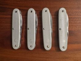 2 Elsener  und 2 Wenger Soldatenmesser  gebraucht