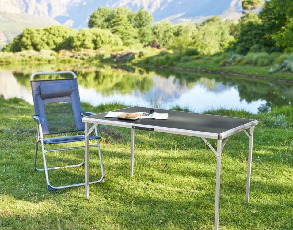 Runder Campingtisch Mit Bambusplatte + Integriertem Produktbild-Vorschau 6
