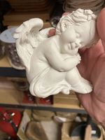 Schlafender Engel Figur, weiss