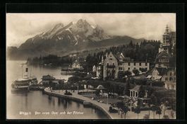AK Weggis, neuer Quai und Pilatus
