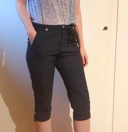 Pantalon corsaire femme bleu marine