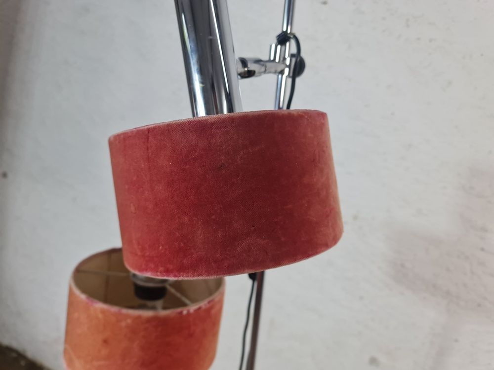 Lampes: Stehlampe 2-flammig verstellbar Chrom Samtschirme Vintage – D'occasion à Obfelden par Vintagebude 7