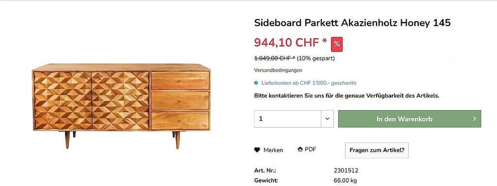 Sideboard Akazienholz Honey 5