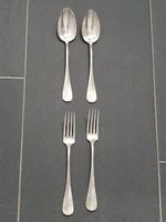 Besteck antik, 2 Löffel, 2 Gabel