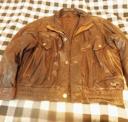 "Wild Cats" Brown Leather Jacket 1980 / 90er