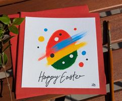 Happy Easter Card - Original Acrylic Painting